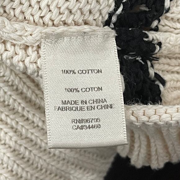 Rebecca Taylor Intarsia Pullover Open Knit Striped Size Medium - Picture 7 of 8